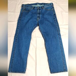 Levis Men's 505 W42 L30 Blue Regular Straight Denim Jeans